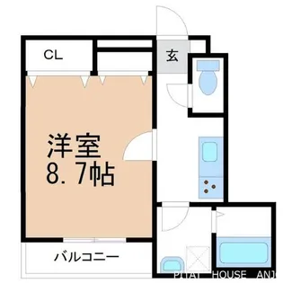 アンプルール リーブル 苗場【102号室】の間取り