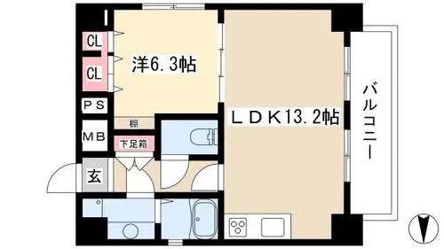 セントラルハイツ栄【402号室】の間取り