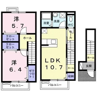 レイクパレット【2階】の間取り