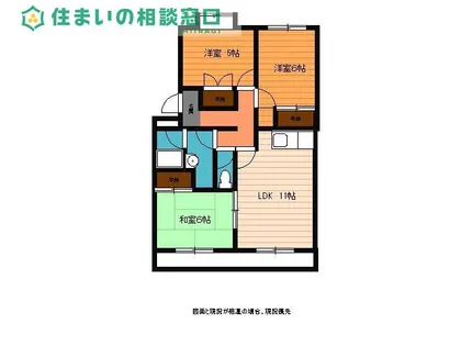 愛知県岡崎市上里1丁目【アパート】の間取り