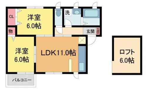 プライム仁川【201号室】の間取り