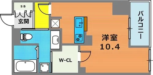 オーキッドレジデンス神戸三宮【3階】の間取り