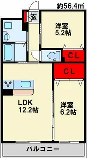 福岡県北九州市小倉北区中井4丁目【マンション】の間取り