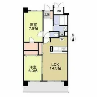 フィール清船【6階】の間取り