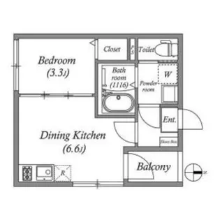 ポルティエ太秦【1階】の間取り