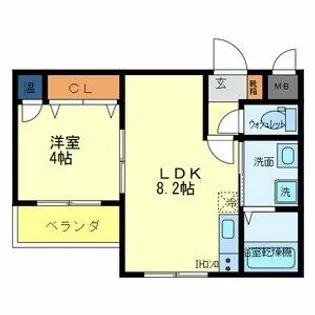 シーカルアアリモト【2階】の間取り