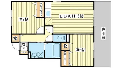 グランドゥール御津 B棟【1階】の間取り