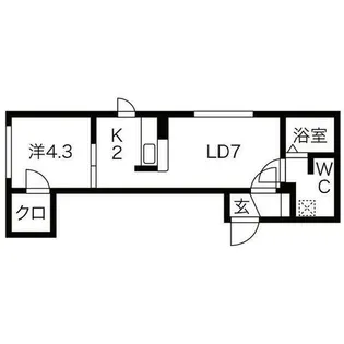 E-horizon北大前【3階】の間取り