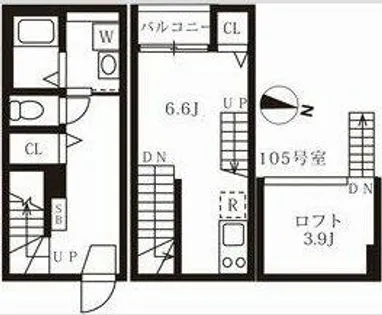 メゾンド琥珀【1階】の間取り