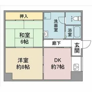 コーポラス吉桂【7階】の間取り