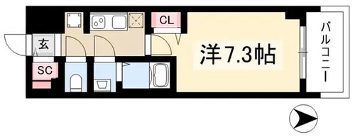 プレサンス今池駅前フェルディノ【0602号室】の間取り