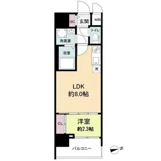 セレニテ日本橋ミラク【5階】の間取り