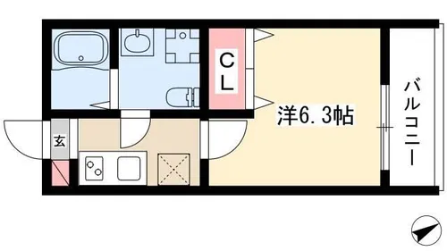 CRASTINE 中島 STA【3階】の間取り