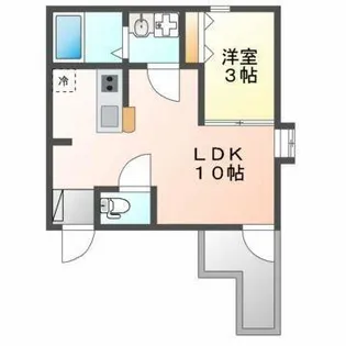 1LDKの間取り画像