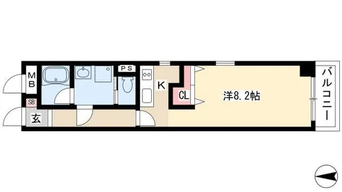 ミレニアム八田【201号室】の間取り