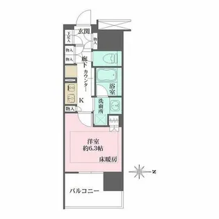 1Kの間取り画像