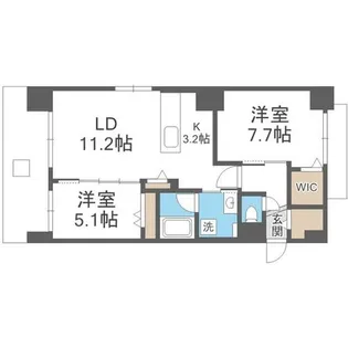 ジラフ大通西15プレミア【3階】の間取り