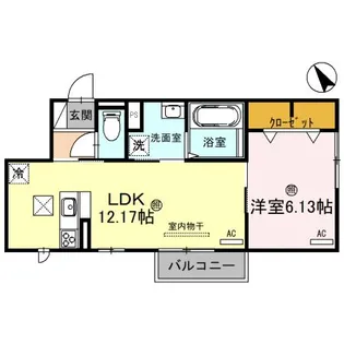 ロイヤルメゾンHYS【102号室】の間取り