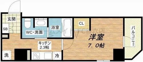 コージーコート釣鐘【7階】の間取り