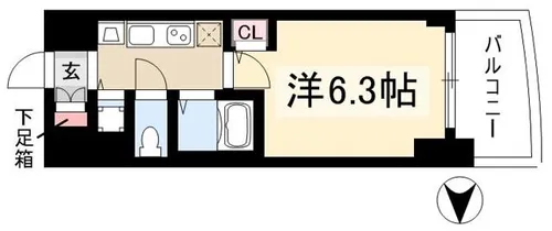 プレサンス金山グリーンパークス【0603号室】の間取り
