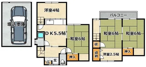 兵庫県神戸市長田区西山町4丁目【一戸建】の間取り