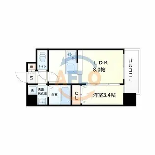 エスリードレジデンス大阪福島シティスクエア【2階】の間取り