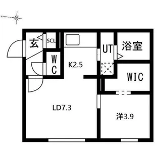 Bellissimo Hassamuchuo【1階】の間取り