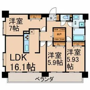 グラート岡崎【201号室】の間取り