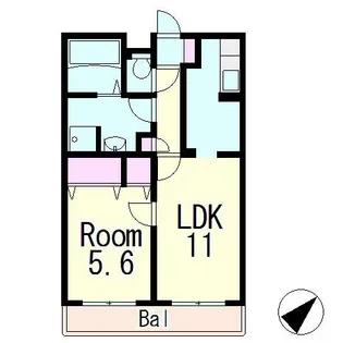 ベルヴィ栗東【4階】の間取り