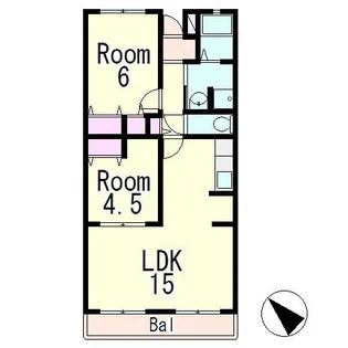 ベルヴィ栗東【3階】の間取り