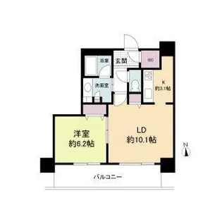 ブランズタワー南堀江【10階】の間取り