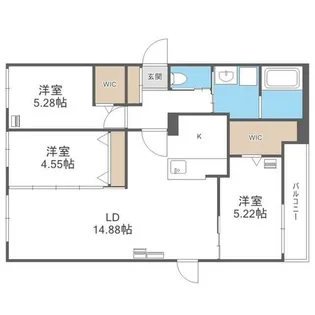 RESIDENCE SHINMEI 平岸【4階】の間取り