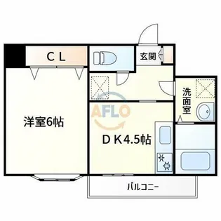 アパルト文の里【9階】の間取り