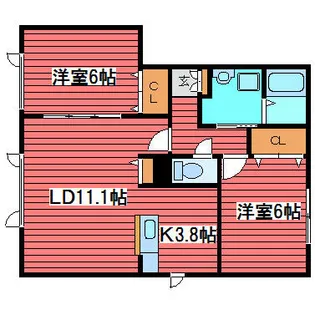 SGハイツ月寒Ⅱ【1階】の間取り