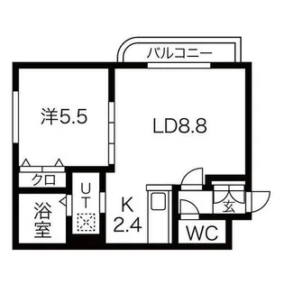 北海道札幌市西区二十四軒四条7丁目【マンション】の間取り