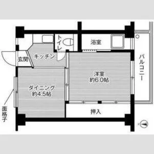 ビレッジハウス茨木【1-104号室】の間取り