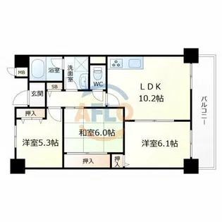 サン・フォレスト【3階】の間取り
