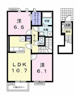 アンソレイユ【2階】の間取り