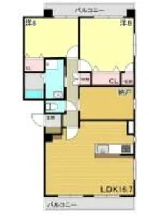 サニーニシウラ【302号室】の間取り