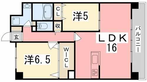 フランディルルミエ思案橋【5階】の間取り