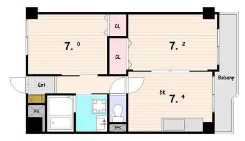 シャトー・ド・マリン須磨【2階】の間取り