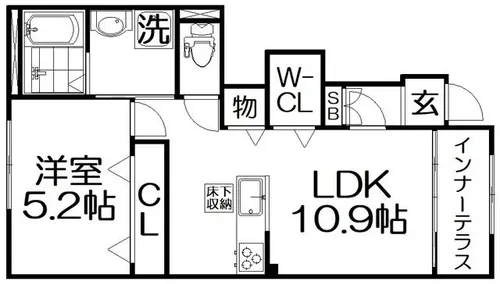 Orange villa堀溝【1階】の間取り
