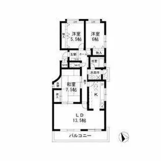 ラフィナート朝岡【2階】の間取り