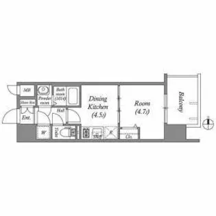 ファーストフィオーレ長田グランディール【9階】の間取り