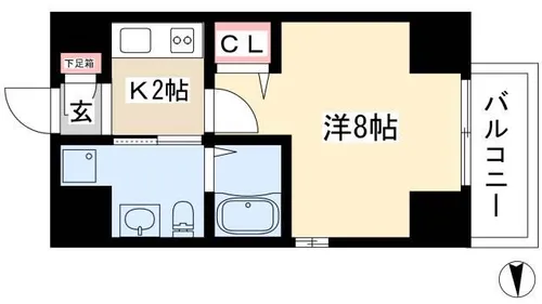 エステムプラザ名古屋・栄プレミアム【10階】の間取り