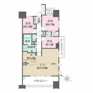 ザ・パークハウス名古屋アベニュースクエア【17階】の間取り