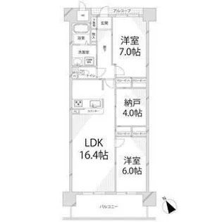 キャッスルコート東雲【6階】の間取り