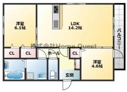 アイビー俊徳道【1階】の間取り