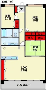 ポレスターメガシティ小倉ウエストガーデン 1003号室【10階】の間取り