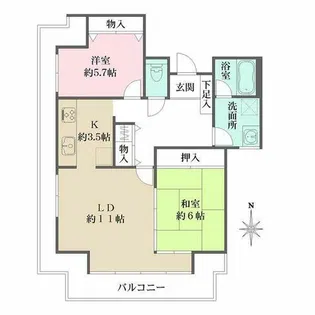 錦パークビル【2101号室】の間取り